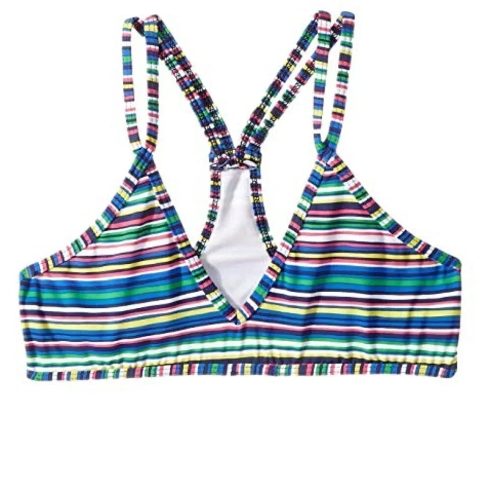 Printed Sport Bra Set Big Kids Multi Color Stripe Size 7 Ella Moss Swim Bikini
